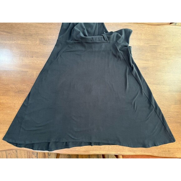EILEEN FISHER XL Black Sleeveless Wrap V-Neck Dress Organic Cotton Stretch USA - Picture 9 of 9